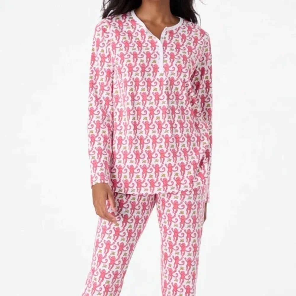 Roller Rabbit Pink Monkey Pajamas